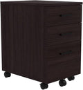 NBF Cortez 3 Drawer Mobile File Pedestal - Locking File Cabinet with Anti Tip Mechanism - Letter and File Organizer with Durable Melamine Finish 16.1 W Brazilian Walnut