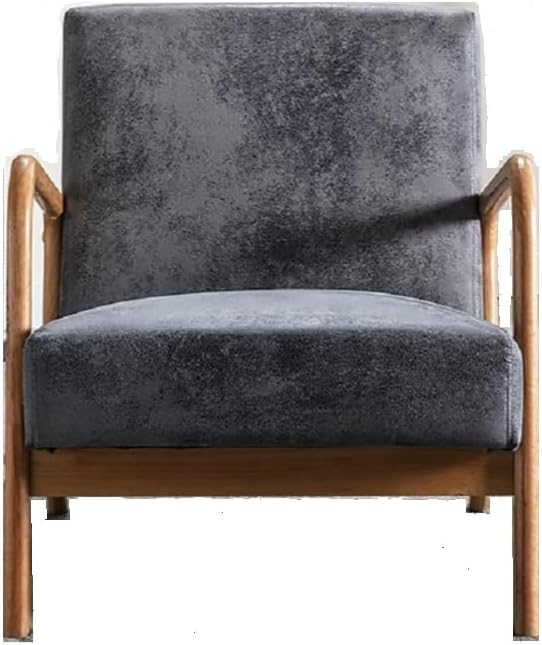 Classic Mid Century Modern Accent Chairs for Living Room or Bedroom Espresso Open ed Armchair with Plush Cushioning and Microfiber Upholstery Light Gray