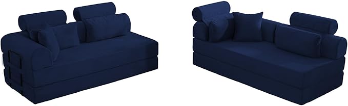 KEIKI 106 4Seat Modular Sectional Corduroy Sofa Couch for Coastal Home Home Office Family Friendly Beach Lovers Cozy Warm Perfect for Entertaining Relaxation Classic Refined Design Blue