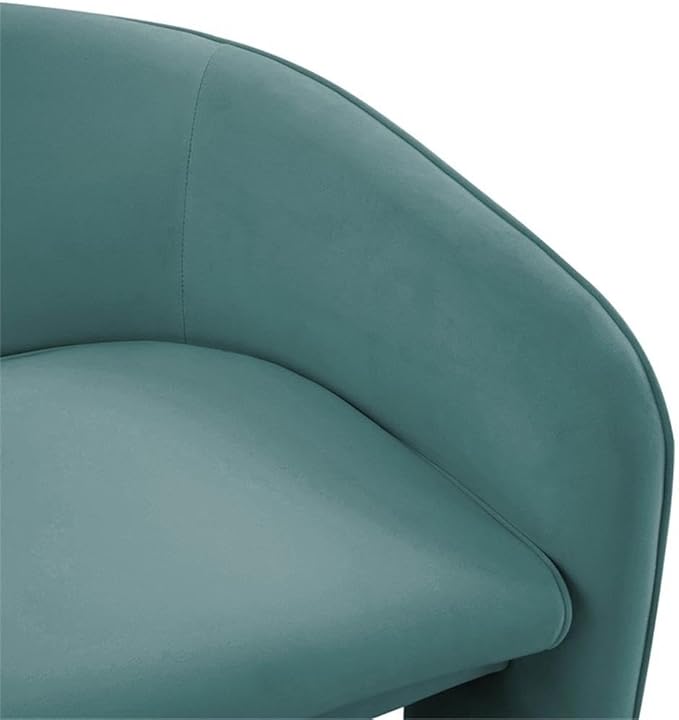 Pemberly Row Modern Sea Blue Velvet Accent Chair 29.9 W x 28.5 D x 28.2 H Kiln-Dried Pine Frame Sculptural Design Sumptuous Upholstery Handmade Statement Piece for Living Room or Bedroom