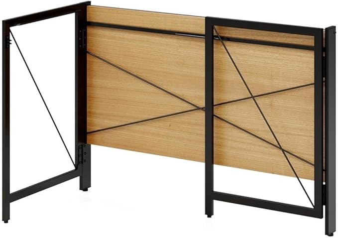 Hirsh Industries Space Solutions 43 inch Metal Folding Home Office Desk Black/Teak