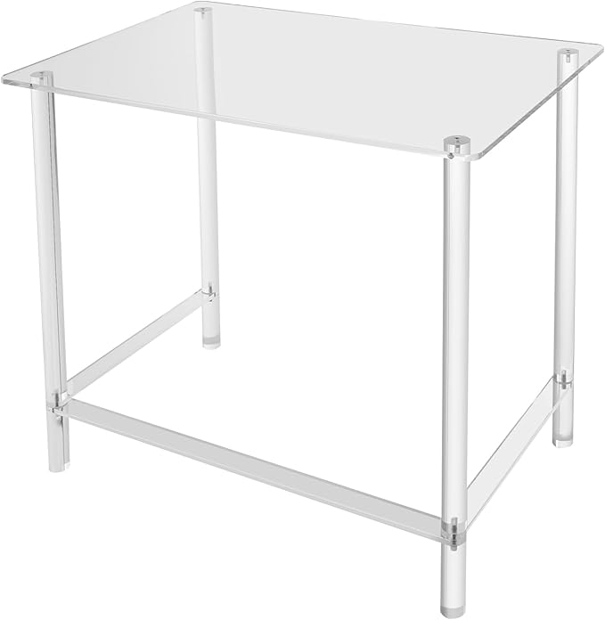 Acrylic Desk 29.5 L x 19.7 W x31.5 H Clear Desk for Laptop Study Writing Rectangular Shaped Computer Desk for Office Living Room Bedroom Easy Assembly