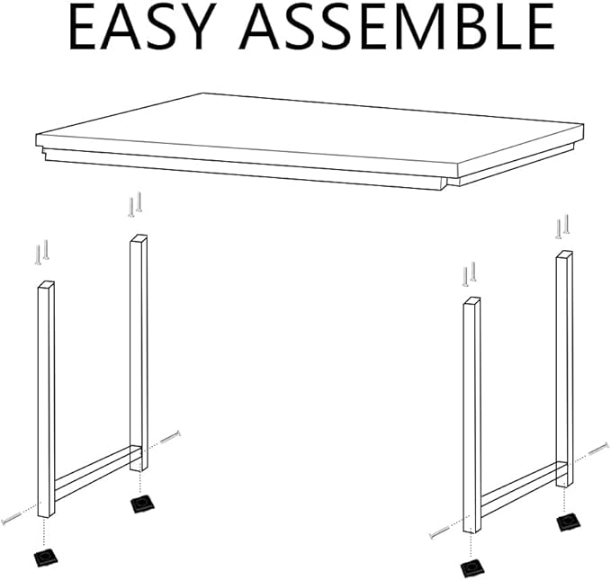 G-PLUS Computer DeskLaptop Notebook TableBedroom Sturdy Wooden Computer DeskModern Simple Style Black and White