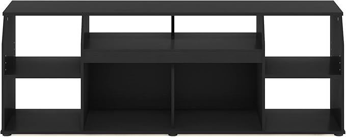 Furinno Jaya TV stand for up to 65 Inch TV Gaming Enterteinment Center with LED Lights Living Room Media Console Table Americano