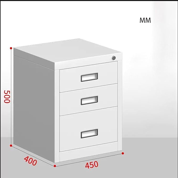 Aimeryup 2-tier/3-tier/4-tier File Cabinet Metal Clip with Drawer Desk Cabinet Storage Study Office Hotel Lounge(Size:40X45X50CM-AColor:A)