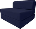 D&ampD Futon Furniture Sleeper Chair Folding Foam Bed Portable Studio Guest Sofa Beds 6 x 36 x 70 Navy Blue
