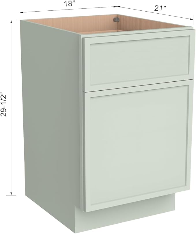 RTA Solid Wood File Cabinet with 2 Drawers Desk Under-Table Wooden File Cabinet Suitable for Bedside or Freestanding File Storage Cabinet (Jade Green 18 W × 21 D × 29.5 H)