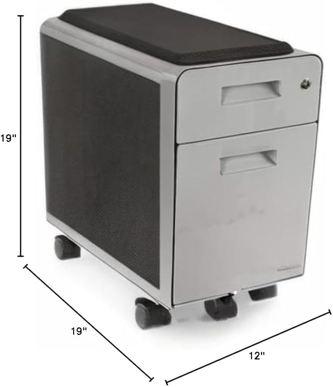 UPLIFTDESK Narrow 2-Drawer File Cabinet with Seat Rolling (Gray)