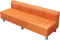 LITFAD Barber Shop Sofa Waiting Chair Modern Leisure Sofa for The Parlor Bedroom Leather Cushioned Couch Orange 55 L x 21.5 W x 23.5 H