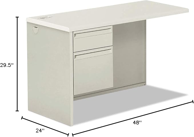 HON 38000 Series Return Pedestal Box/File 26.38W X 50.38D X 31.38H Left Silver/Light Gray