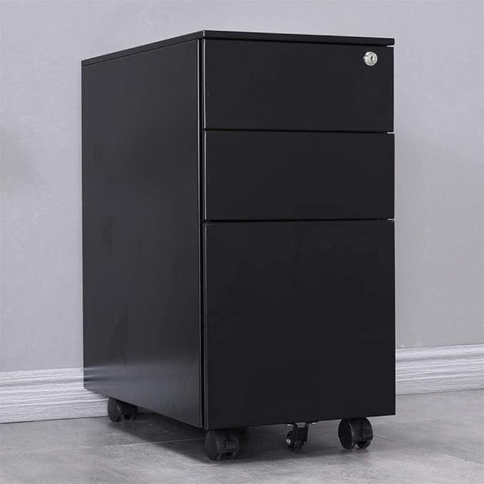 Three-Layer Floor-Standing File Cabinet with Lock | Fully Assembled A4 File Storage Solution