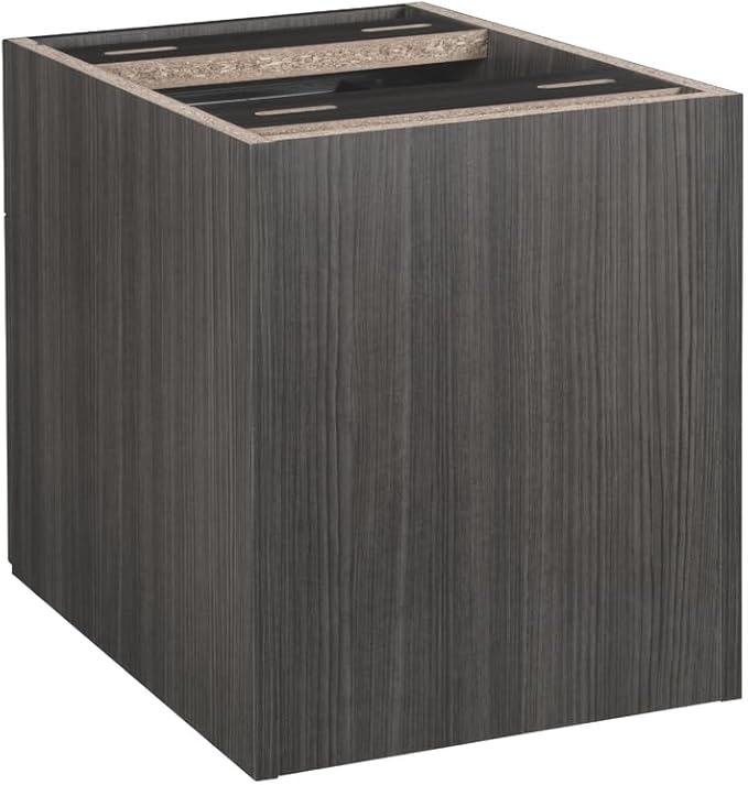 Rustic Recluse Box File Pedestal Drawer Unit in Ash Grey with Dual Locking Drawers Perfect for Office Organization Dimensions 15.5 W x 22 D x 20 H