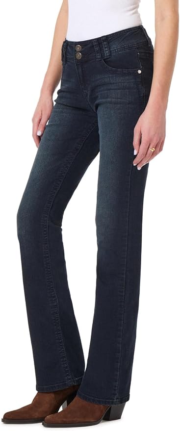 WallFlower Luscious Curvy Bootcut Jeans for Women Mid-Rise Insta Stretch Denim Size-Inclusive Juniors Jeans