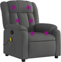 vidaXL Dark Grey Massage Recliner Chair with USB Connection &amp Remote Control Adjustable Fabric Vibration for Living Room Bedroom Use TV Reclining Armchair Modern Comfort Sofa Lounge