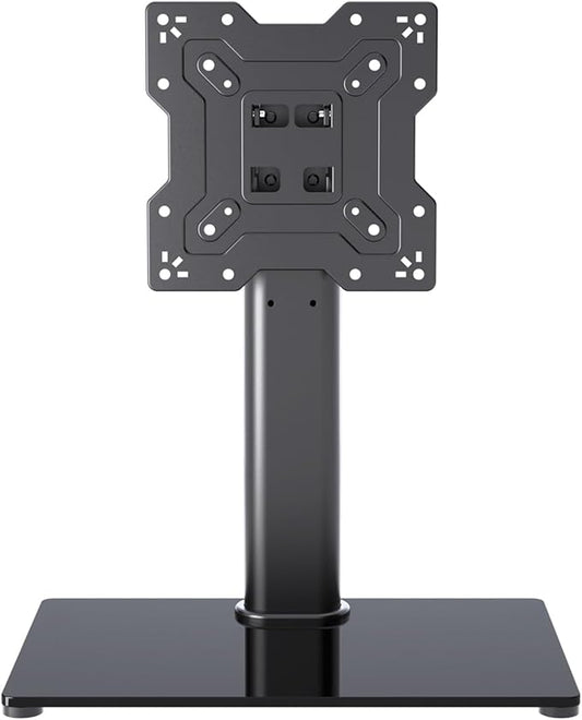 Universal TV Stand Base Table Top TV Stand for 17-43 Inch LCD/LED TVs Height Adjustable Monitor Mount Stand with Tempered Glass Base Holds up to 88lbs VESA 200x200mm TS103
