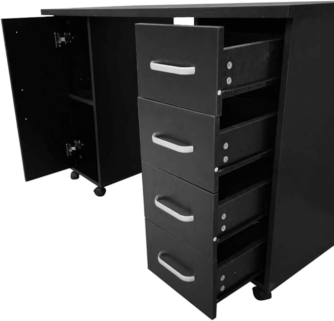 Mobile Computer Desk Rolling Computer Workstation Home Office Writing Desk Work BenchRolling Computer Laptop Desk Desk with Rolling Wheels for Home Office Small Space Computer Home Office Desk