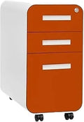 Mobile File Cabinet Slim 3-Drawer Mobile File Cabinet with Lock - Under Desk Metal Filing Cabinet Legal/Letter File Folders(Color7)
