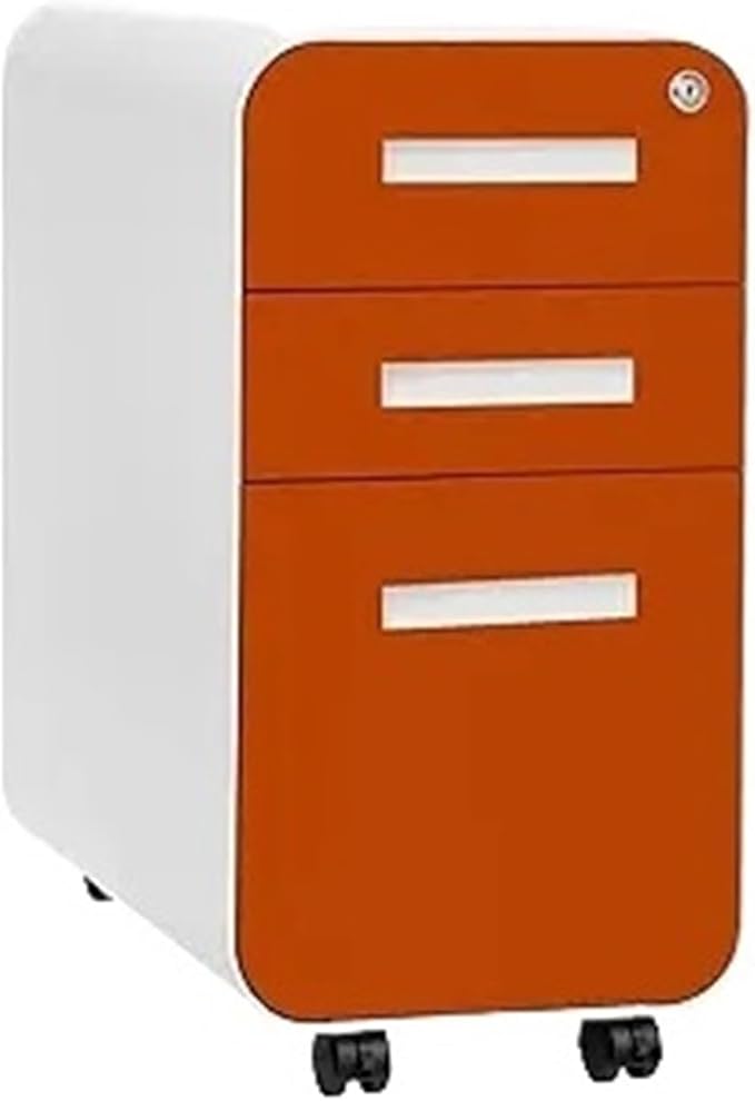 Mobile File Cabinet Slim 3-Drawer Mobile File Cabinet with Lock - Under Desk Metal Filing Cabinet Legal/Letter File Folders(Color7)