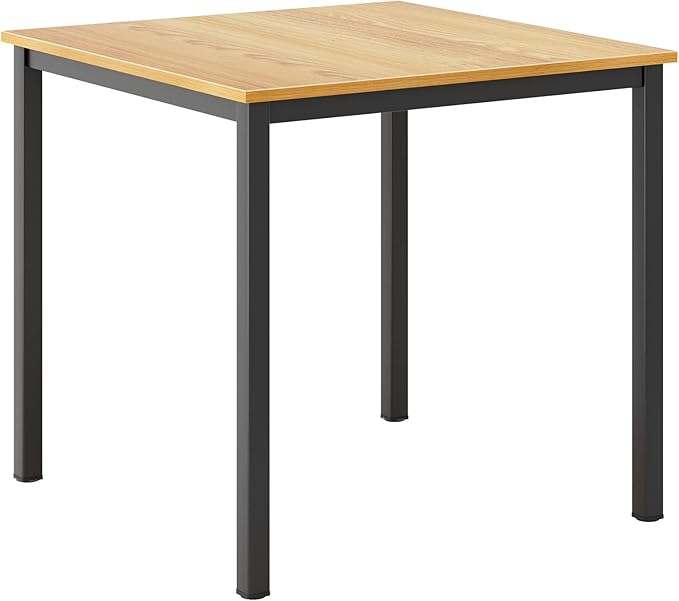Need Small Computer Desk 31.5 inches Square Sturdy Writing Desk Small Teens Study Table Laptop Desk Teak &amp Black