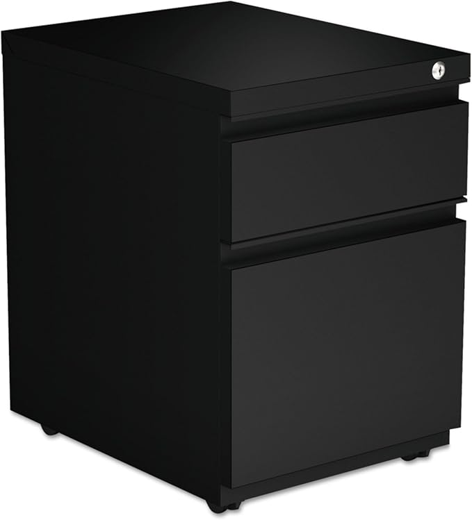 Alera ALE Two-Drawer Metal Pedestal Box File w/Full-Length Pull 14 7/8w x 19 1/8d Black