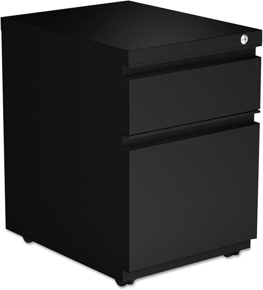Alera ALE Two-Drawer Metal Pedestal Box File w/Full-Length Pull 14 7/8w x 19 1/8d Black