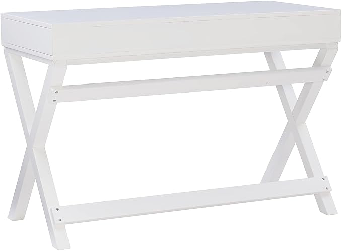 Linon Connor White Writing Desk with Two Drawers