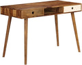 Wooden Writing Computer Desk with 3 Storage compartments Home Office Desk Writing Study Table PC Desk Workstation for Bedroom 43.3x21.7x29.9 Solid Sheesham Wood