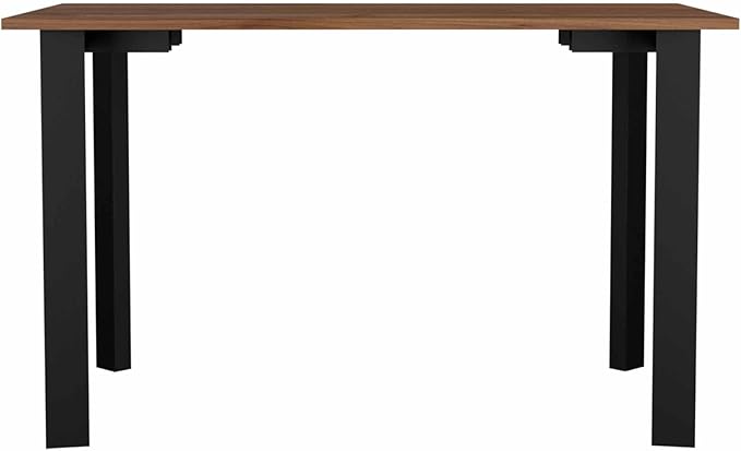 Mahogany Rectangle Writing Desk with Steel Legs - Modern Office Desk for Home and Study