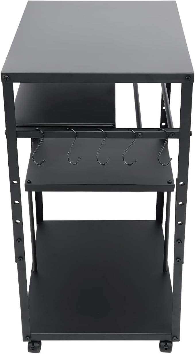 Computer Desk for Small Spaces Height Adjustable Computer Desk with Shelves and Keyboard Tray Standing Compact Desk with Storage Home Office Study Computer Desk with Wheels