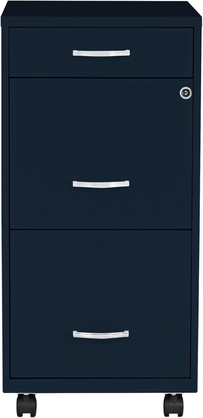 LYS SOHO Box/File/File Mobile Navy File Cabinet 3 Drawer