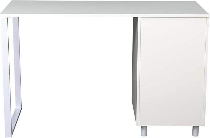 Modern Design Teacher Desk with File Drawer Desk with Locking Drawers by Crafts and Comfort (47 Inch White)