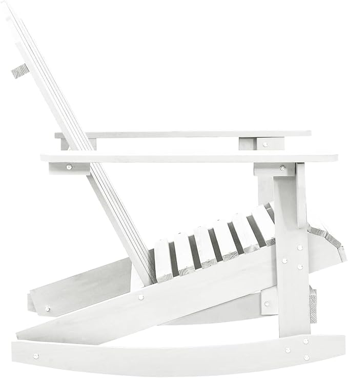 Garden Rocking Chair Wood White Chair Living Room Chair with Sleep Function