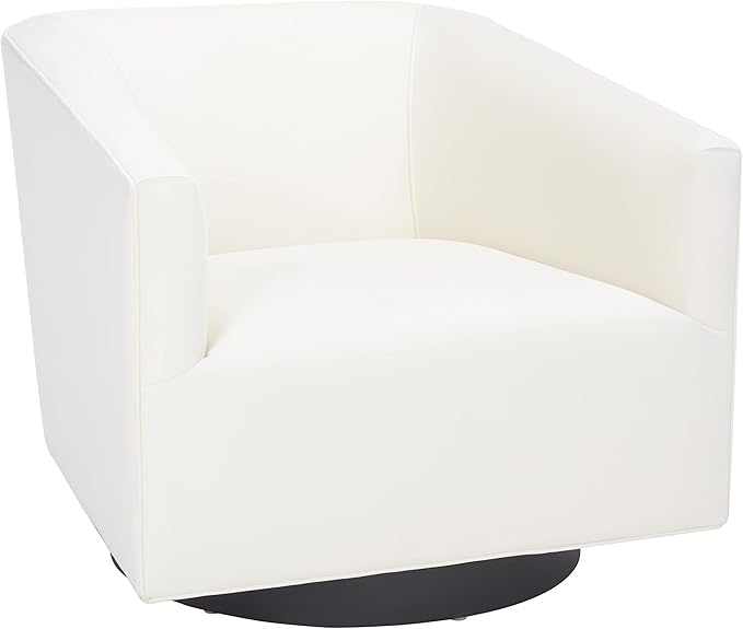 SAFAVIEH Home Collection Birdie Cream Velvet Accent Swivel Chair (Fully Assembled)