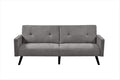 Hasano 79 Sleeper Sofa Bed - Reclining Convertible to Full Bed - Tufted Linen Upholstery Wooden Legs - Space-Saving Sofa Bed(79 L x 33 W x 33 H) Grey