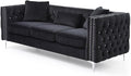 Glory Furniture Paige Velvet Sofa in Black