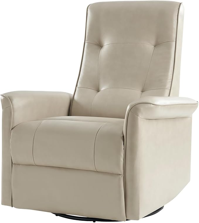 HULALA HOME Power Recliner Chair Faux Leather Modern Electric Recliner with High Back Nursery Rocking Glider Recliner with USB Type-C Port for Living Room Bedroom Home Beige