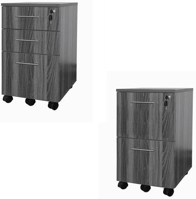 Mayline Office Pedestal Filing Cabinets in Gray Steel (Set of 2)