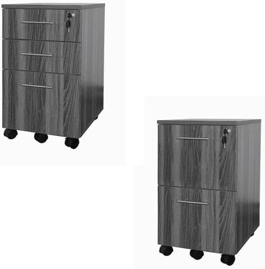 Mayline Office Pedestal Filing Cabinets in Gray Steel (Set of 2)