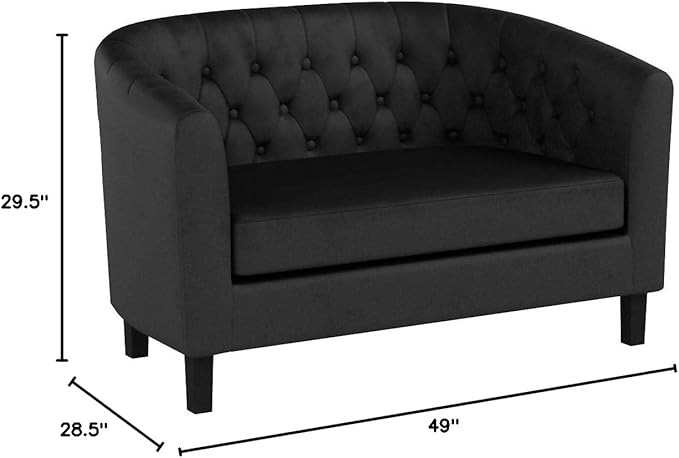 Modway Prospect Velvet Upholstered Contemporary Modern Loveseat In Black