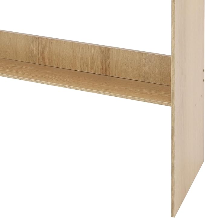 Home Office Desk with Bookshelf Writing Study Desk with Hutch Modern Computer Workstation PC Laptop Desk for Small Space Bedroom Study Rooms Children's RoomsWood Color