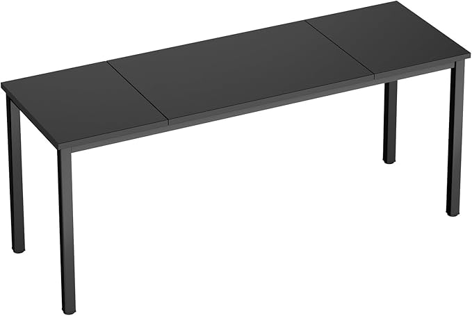 DlandHome 71 inches X-Large Computer Desk Composite Wood Board Decent and Steady Home Office Desk/Workstation/TableBlack23.6Wide