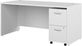 Bush Business Furniture Studio C 66W x 30D Office Desk with 2 Drawer Mobile File Cabinet in White