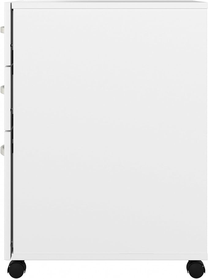 Bush Business Furniture Studio C 3 Drawer Mobile File Cabinet in White | Assembled Office Storage Unit for Home or Commercial Spaces