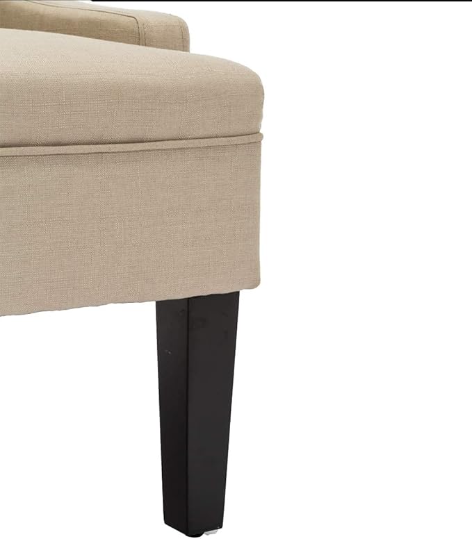 ANDEWORLD Modern Loveseat Settee Button Tufted Sofa Couch Upholstered Banquette Dining Bench Living Room Funiture (Khaki)