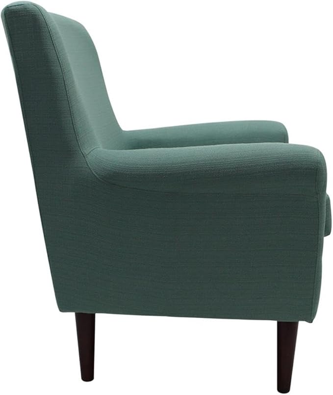 Pemberly Row Rolled Arm Lounge Chair 35 H x 28 W x 30 D Fabric Upholstery in Blue Finish Comfortable Accent Chair for Living Room or Bedroom Seating