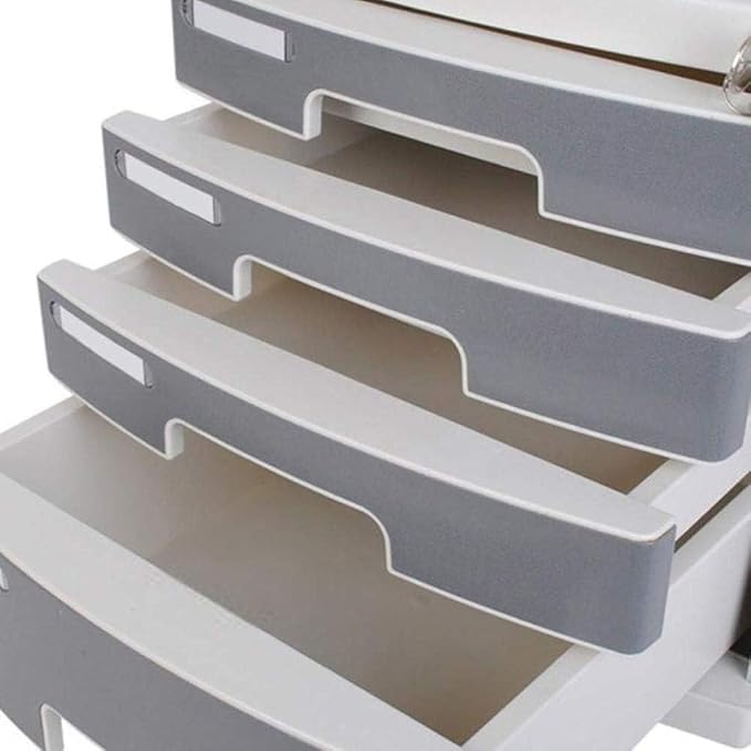 Office Filing Storage File cabinets File Confidentiality Large Storage Space Friendly Material Safety Belt Lock Personal Privacy Drawer Design Plastic (Color:Grey)