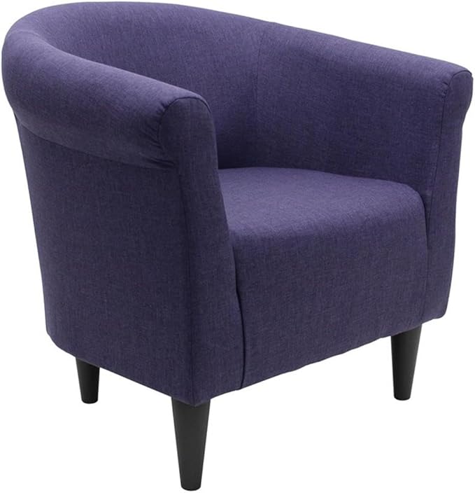 Pemberly Row Traditional Club Chair 32 H x 30.5 W x 27.5 D Fabric and EPS Construction Violet Finish Padded Seat Durable Accent Chair for Living Room Home Office or Bedroom