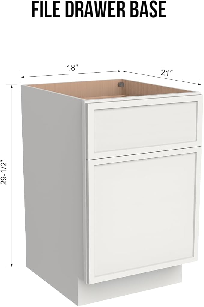 Solid Wood File Cabinet with 2 Drawers Desk Under-Table Wooden File Cabinet Suitable for Bedside or Freestanding File Storage Cabinet (Origami White 18 W × 21 D × 29.5 H)