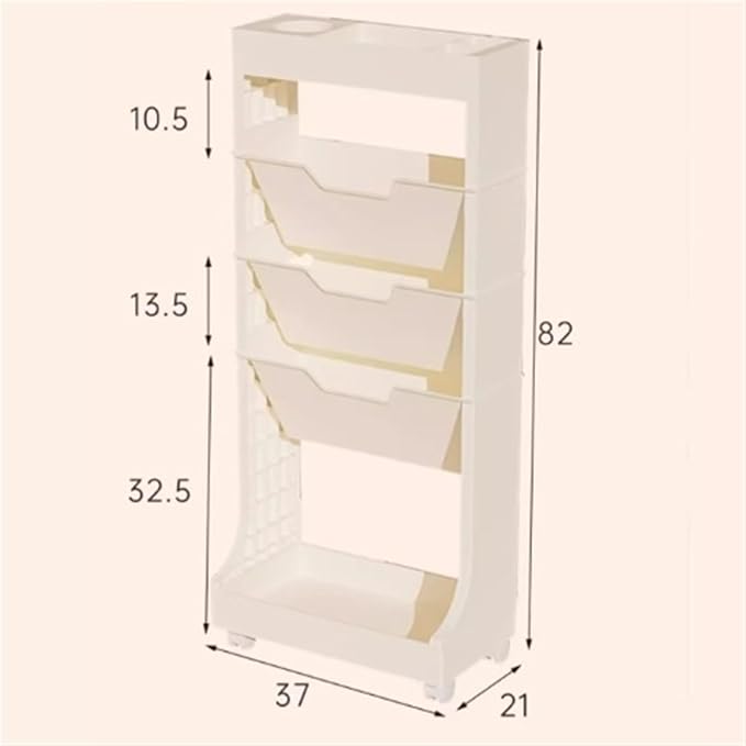 Mobile Filing Cabinet with Wheels Removable Desk Organizer Book Organizer Home Organizer with Wheeled Bookshelf File Cabinet