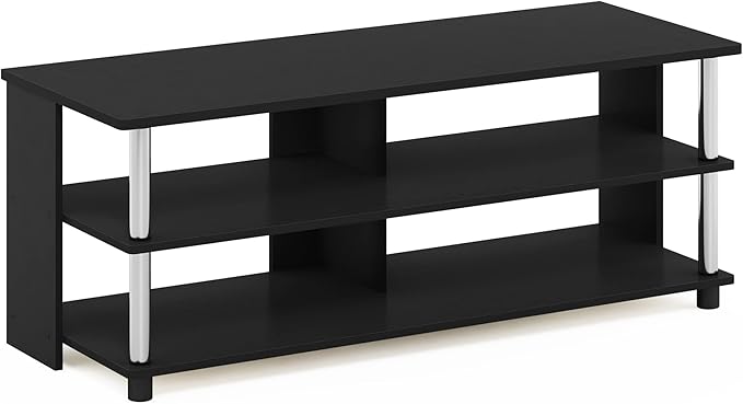 Furinno Sully 3-Tier Stand for TV up to 48 Inch Americano/Chrome